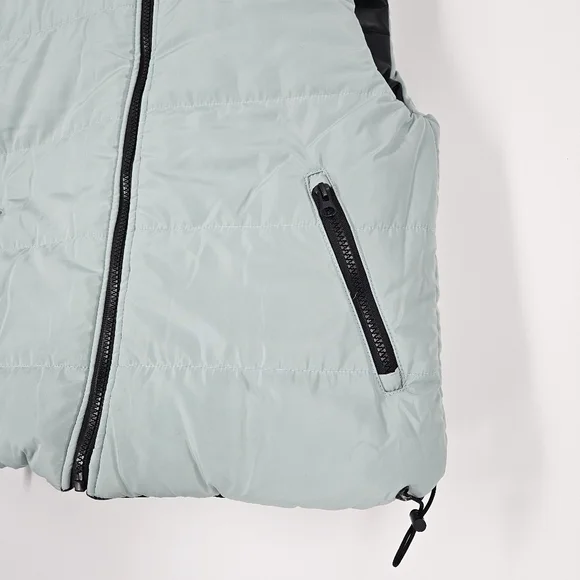 IVL Collective Revolve Black & Green Faux Leather Reversible Puffer Vest - Picture 6 of 14